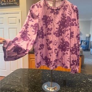 SHEIN Purple Floral Blouse
